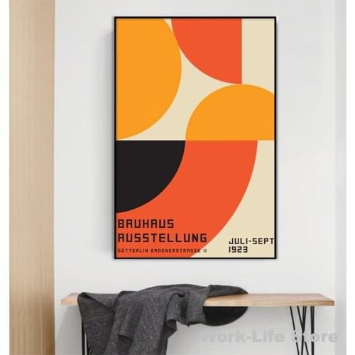 Bauhaus Unique Geometric Exhibition Posters and Prints Art Canvas Abstract Painting Wall Art Picture Home Decor for Living Room