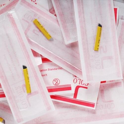 0.2mm 500PCS Yellow14Pin Permanent Makeup Manual Eyebrow Tattoo Needles Blade For 3D Embroidery Microblading Tattoo Pen Machine