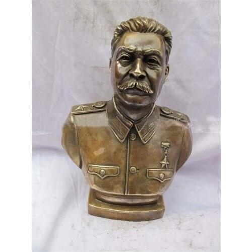 0116P Large USSR Josef Stalin Bronze Statue Sculpture 11"H fast shipping