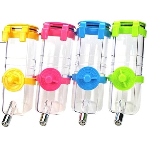 1pc Plastic Hamster Drinker Water Bottle Dispenser Feeder Hanging Pet Dog Guinea Pig Squirrel Drinking Fountain Random Color
