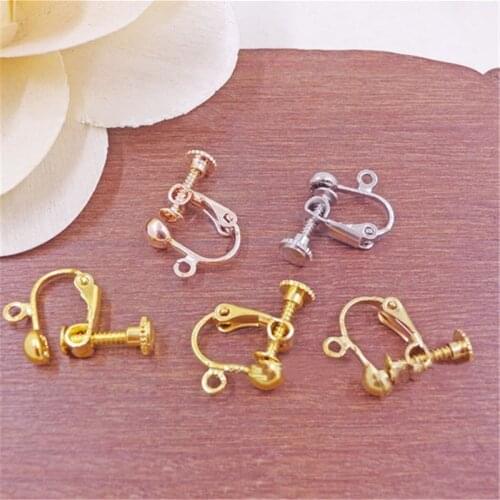 10pcs/Set Screw Dangle Non Pierced Clip On Adjustable Back Earrings Stud Gifts