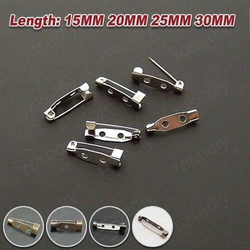 13585)50PCS 15MM 20MM 25MM 30MM Iron Brooch Base Brooch Pins Brooch Back Diy Handmade Jewelry Findings Accessories