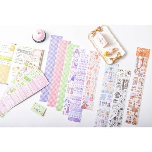 20packs/lot Kawaii Small Article Series Washi Masking Tape Stickers Scrapbooking Stationery DIY Decorative Long Strip Of Tape
