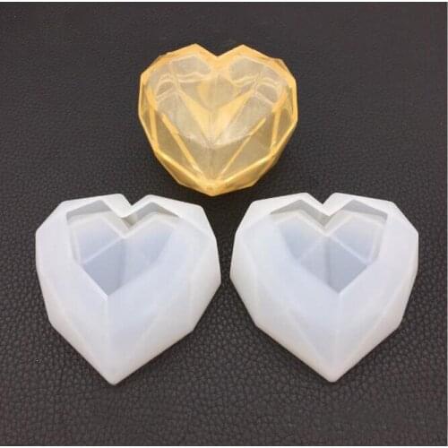 2019NEWDiy crystal Epoxy geometry love storage box mold plaster decorative baking silicone mirror