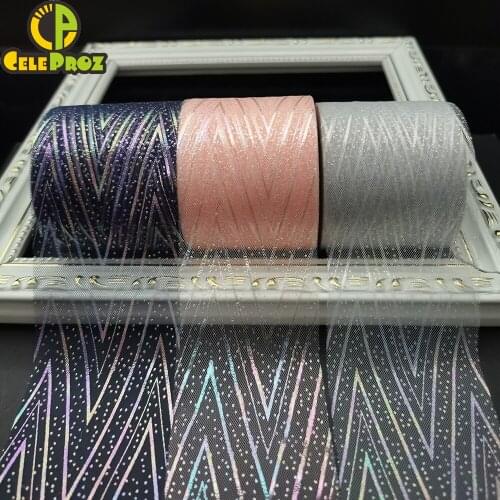 25Yards 6cm Iridescent Tulle Mesh Roll Illusory Ribbon For Handmade Bowknot Wedding Birthday Gift Wrap Scrapbook Decoration