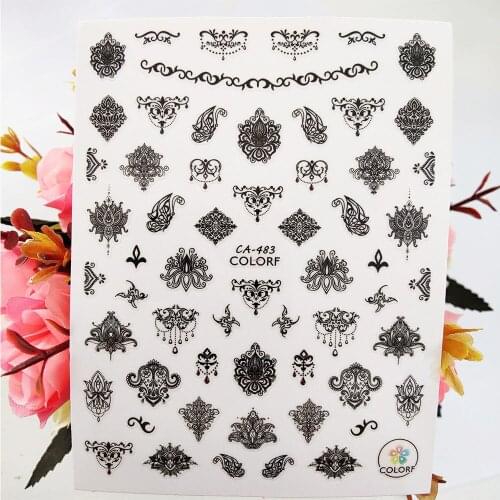 3D Nail Sticker Art Mandala Flowers Crystal Adhesive Design Stickers for Nails Decoraciones Foil Decals Manicure Accessories