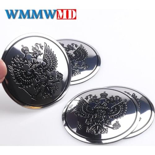 4Pcs car stickers Aluminum Coat of arms of car body metal sticker Russia Eagle Decal Decoration for Lada Kia Renault Hyundai BMW
