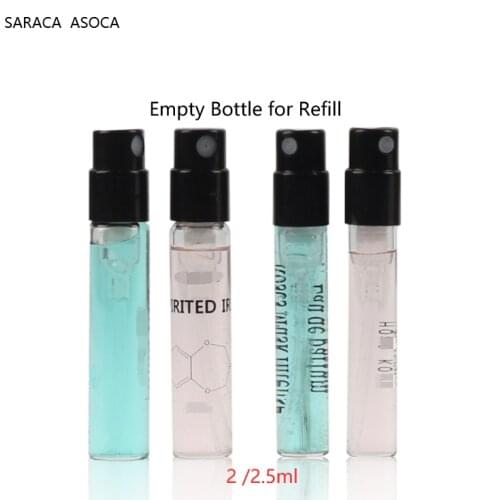 400pcs 2ml 2.5ml Bayonet Neck Clear Glass With Invisible Spring Sprayer Atomizer Perfume Fragrance Sample Tester Bottle