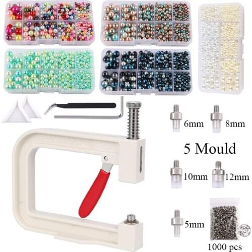 Rivet Buttons Pearl Handmade Tools for Hats/shoes/clothes/bags/skirt Setting Machine DIY Accessories Beads Painted 270*180*50