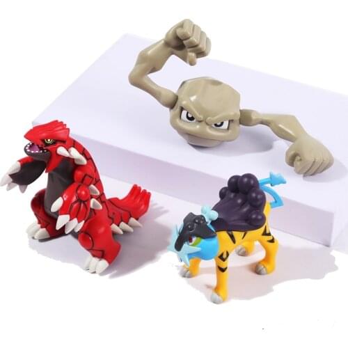 Pokemon Figures Toys Raikou Geodude Groudon Anime Figures Model Dolls Toy Resin material 7-13cm