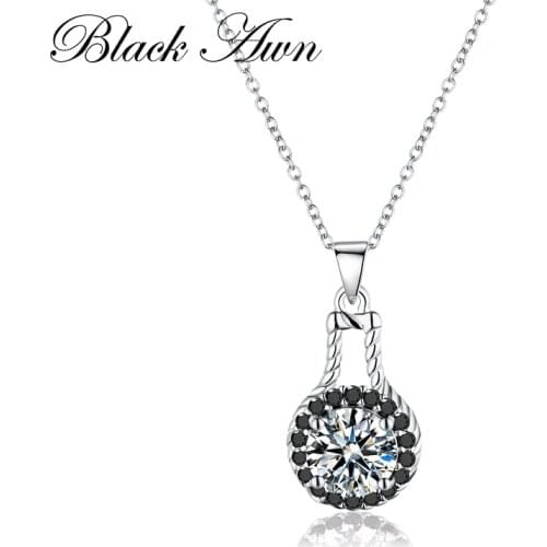 Career Fine 100% Genuine 925 Sterling Silver Jewelry Classic Round Women Necklaces&Pendants Femme Bijoux P015