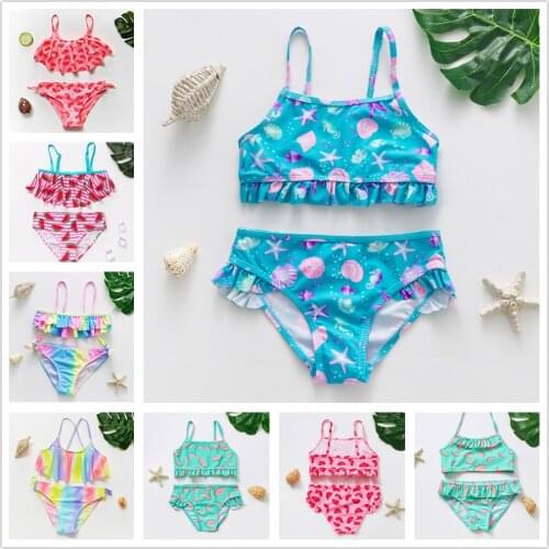 Two Pieces Childrens Swimwear Swim Suits Bathing Suit Toddler Baby Girls Bikini Sets 2021 New Kids Beachwear Biquini Infantil