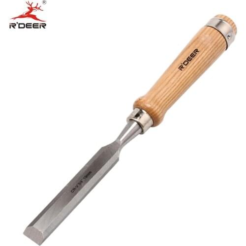 RDEER Woodwork Chisel 3/4''/19mm Butt Chisel CR-V Straight Flat Chisel Wood Carving Carvers Graving Knife Wood Tools