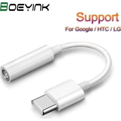 BoeYink Type C 3.5 Jack Earphone Cable USB C To 3.5MM For Google Pixel 2 Nexus HTC U11 U12 OPPO LG USB-C Digital To 3.5 MM Cable