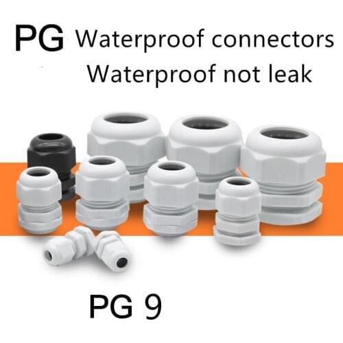 100PCS PG9 Nylon66 Cable Glands Waterproof Level 4-8mm Cable Joint Waterproof cap