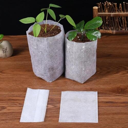 100Pcs Nursery Bag Good Nutrient Absorb Ability Permeability Non-woven Plants Grow Pouch for Home Planting Pot for Decor Garden