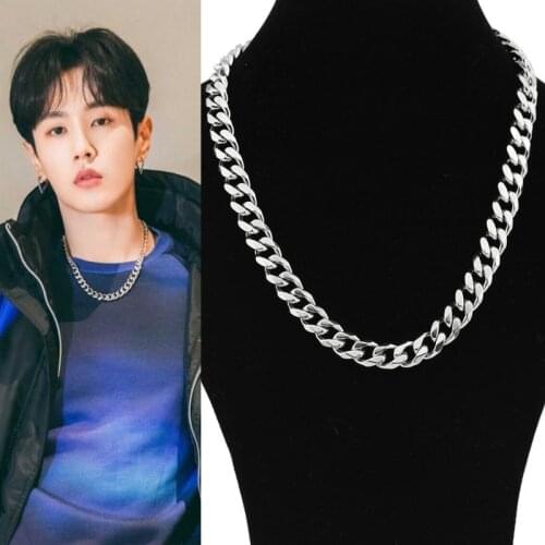 Fashion thick necklace clavicle chain stainless steel six-sided grinding necklace men and women jewelry hot sale