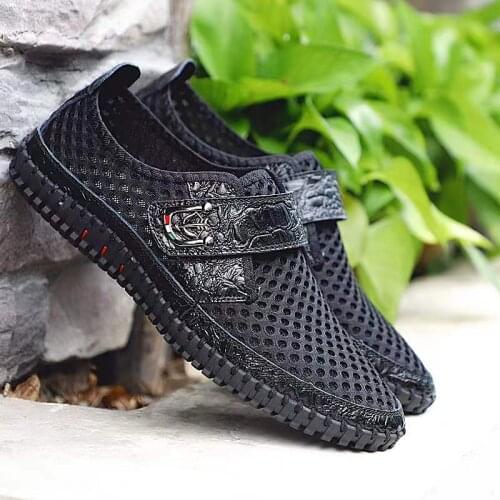 WEH 2020 Summer Shoes Men Flats Loafers Breathable Casual Chaussure Homme Real Leather Driver Moccasins Loafer casual Men Shoes