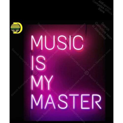 Neon Sign Music is my Master Neon Bulb sign handcraft Beer Bar Light Advertisement Lamparas De Neon Coors Light Neon Sign Avize