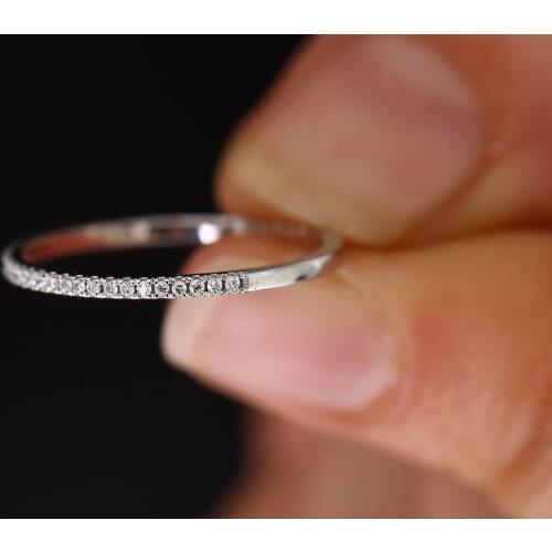 New fashion couple ring creative single row diamond ring full of crystal zircon ring micro diamond diamond ring 925 silver