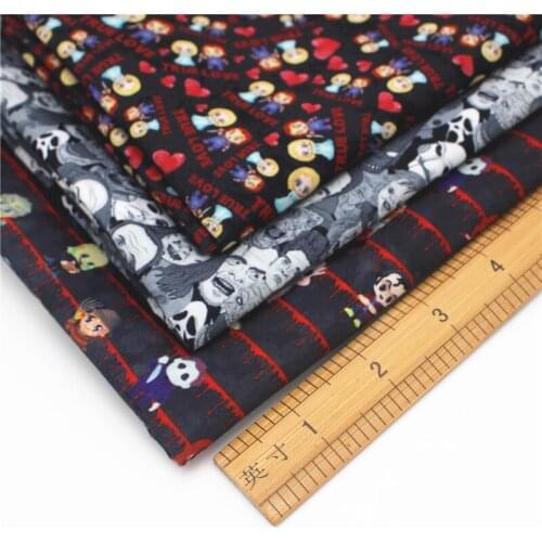 Half yard 45*140cm cartoon horror character Tissue Kids Home Textile polyester cotton fabric mask 783