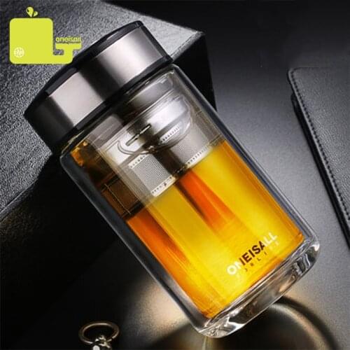 Portable Double Wall Glass Tea Mug Coffee Travel Cup Infuser Drink Bottle Tumbler Drinkware Eco-Friendly Cup