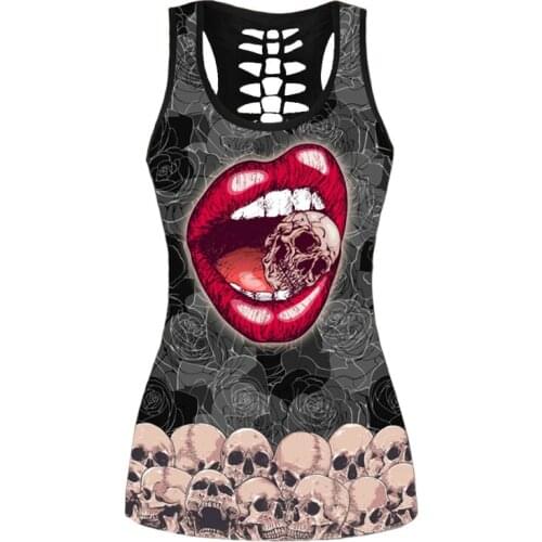 Plus Size Goth Graphic T Shirts Purple Skeleton Sleeveless Y2k Tees Tops for Women Clothing Summer Harajuku Punk Grunge T shirts