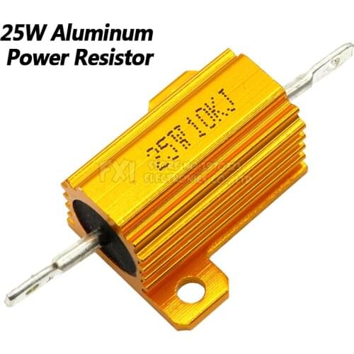 25W Aluminum Power Metal Shell Case Wirewound Resistor 0.01 ~ 30K 1 2 3 5 6 8 10 20 100 150 200 300 500 1K 10K ohm Igmopnrq RX24