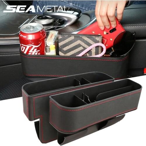 PU Leather Car Seat Gap Storage Universal Auto Seat Crevice Organizer Multifunction Seat Side Gap Storage Box Auto Accessories