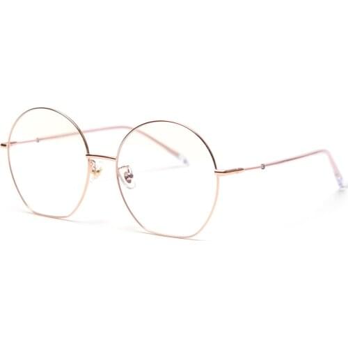 Veshion Rose Gold Irregular Round Glasses Frame Men Optical Female Metal Glasses for Women Big Frame Retro Style Clear Lens