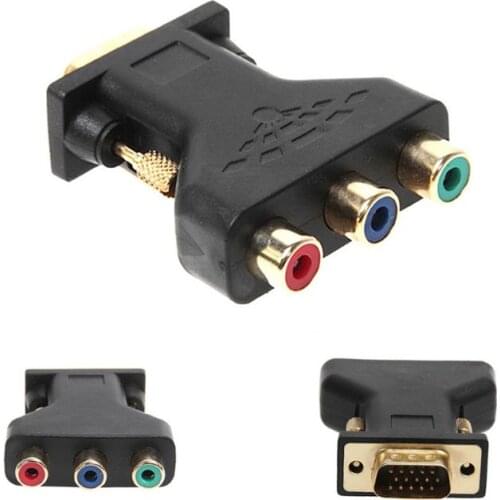 VGA to AV Adapter VGA to 3RCA Plug Converter Component Video Jack Connector