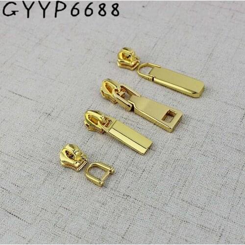 High quality 5# Iridescent Deep gold metal nylon head teeth zipper puller slider metal Plating accessory bags,garments fabric