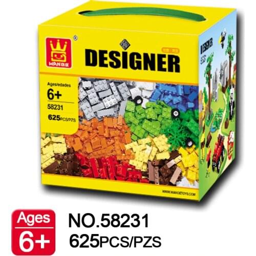Wange Building Blocks 625pcs DIY Creative Special Bricks Toys for Children Educational Toys brinqued