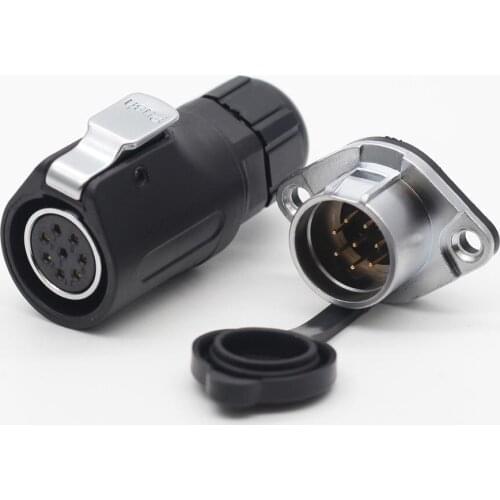 XHP20,IP67 Waterproof 8 Pin Aviation LED Light Power Connector Male Socket Female Plug Cable For 3-12mm