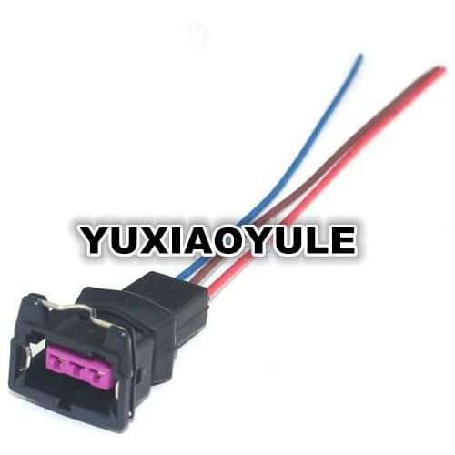1/5/10/25/50/100pcs/lot 3 Pin/Way Female Fuel Injector Connector Plug With Wire Harness Cable For Bosch EV1 443906233