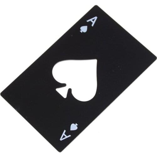 1Pcs Creative Poker Card Beer Bottle Opener Stainless Steel Credit Card Size Spades Poker Opener