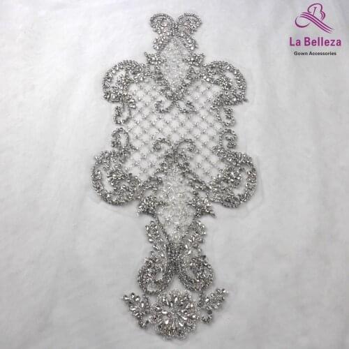 1 piece New fashion silver beads large patch for decoration dress/fashion design 64*28cm