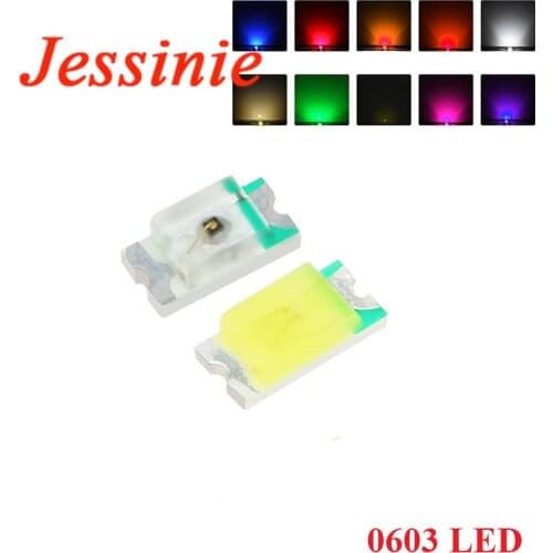 20PCS 0603 SMD LED Blue Yellow White Green Red Orange Purple RGB High Light Emitting Diode DIY Kit Electronic Component