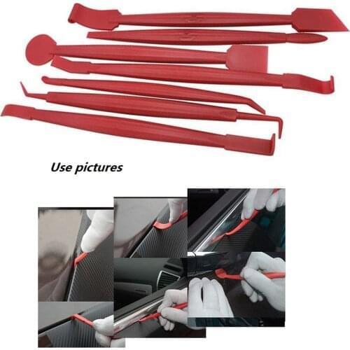 7pcs/set of Auto Finishing Trim Removal Tools Window Tinting Tool Kit Car Covering Sticker Tool Tinting Scraper Film Cutter