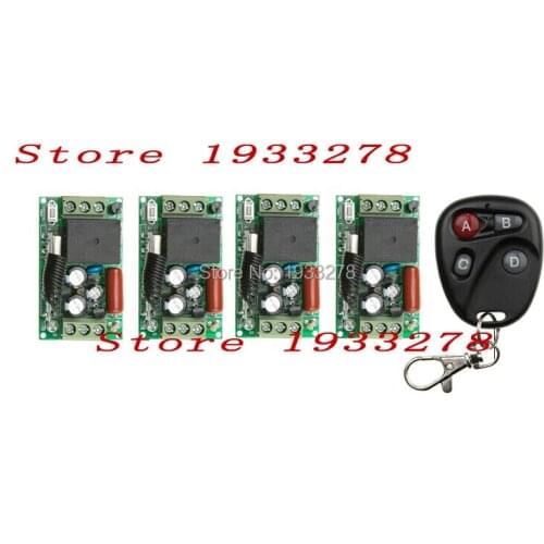 AC 220V 1CH 10A wireless remote control switch 315/433 mhz Household appliances remote control 4 Receiver &1Transmitter