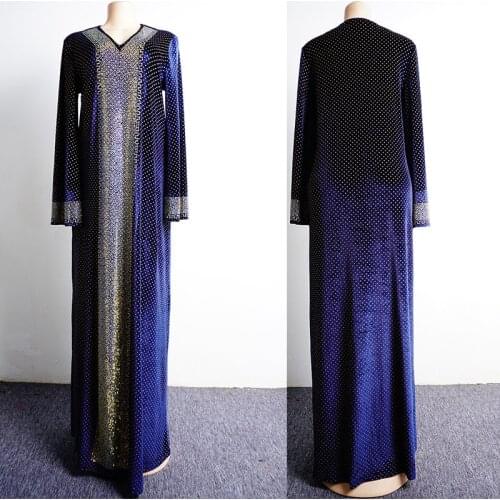 African Dresses For Women African Design Dashiki Dress Beading Abaya Maxi Bazin Vintage Long Sleeve Robe Africa Sexy Lady Party