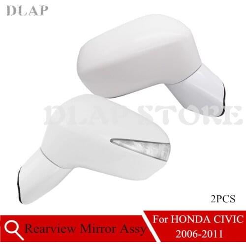 Car Left Right 2PCS Exterior Rearview Side Mirror Assy For HONDA For CIVIC FA1 FD1 FD2 2006 2007 2008 2009 2010 2011 Base Color