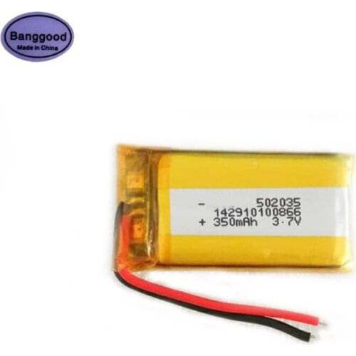 Banggood 3.7V 350mAh 502035 052035 Lipo Polymer Lithium Rechargeable Li-ion Battery Cells For GPS Sat Nav Car Camera DVR
