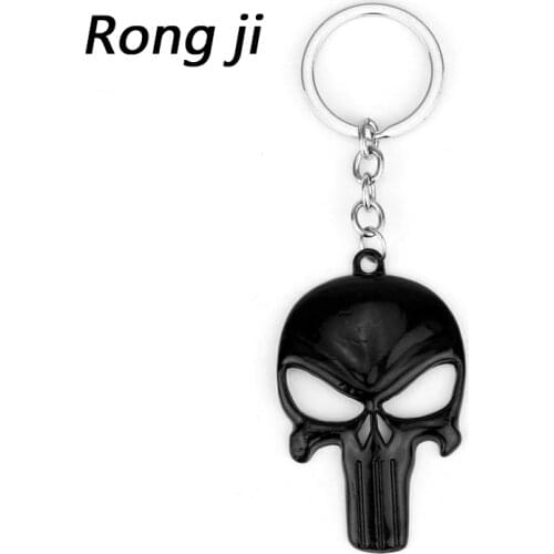 3colour The Punisher Skull Mask Keychain Skeleton Frame Pattern Key Chain Ring For Keyring Jewelry Gift Souvenirs