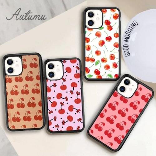 Cherry Phone Case for iPhone 11 12 Pro Max mini X XR XS SE 2020 5 6S 7 8 Plus Samsung Galaxy S8 S9 S10 Cover shell