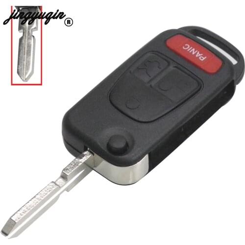 Jingyuqin for Benz MB ML350 ML500 ML320 ML55 AMG ML430 Folding Remote Key Case3 +Panic 4 Button HU39 Car Key Shell for Mercedes