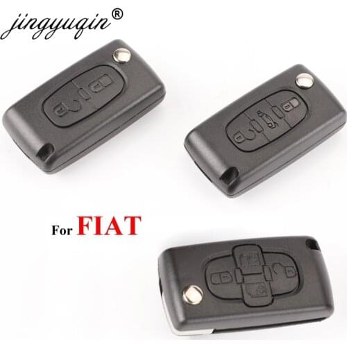 Jingyuqin Car Key Fob Shell 2/3/4 Buttons For Fiat Scudo Ulysse Fit Lancia Phedra HU83/VA2 Blade Ce0523 Ce0536 Replace Keys Case