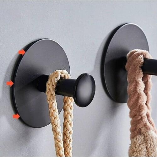 Stainless Steel Single Robe Hook Wall Mounted Towel Hook Black Painted Clothes Hook Bathroom Hardware