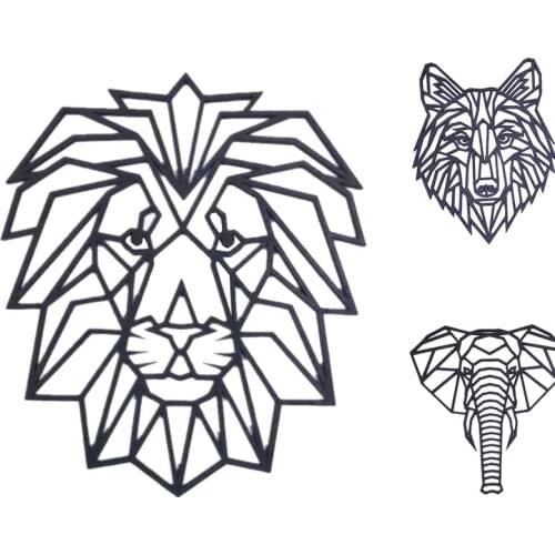 Best 3D Geometric Wood Animal Wall Sticker for Interior Decoration Home Wall Art Decor for Kids Room Bedroom