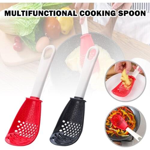 Strainer Scoop Multifunctional Heat-resistant Hanging Hole Innovative Potato Garlic Press Colander Spoon For Kitchen Cooking
